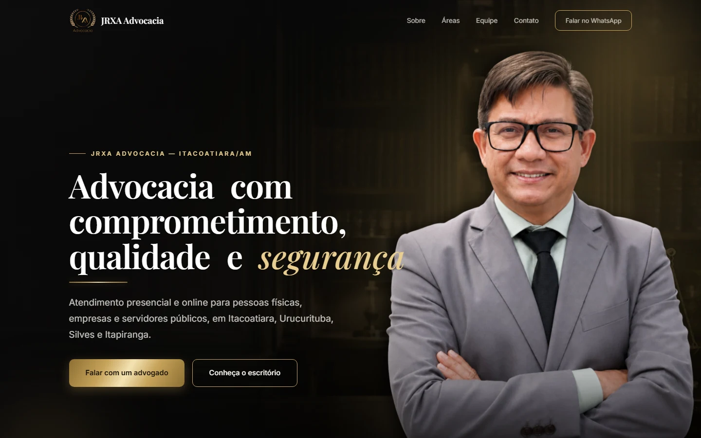 Site da JRXA Advocacia, entregue para o Dr. José Ricardo Xavier de Araújo